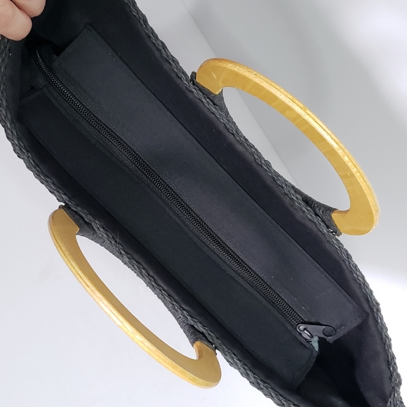 REDfish Designs woven wood handle tote shopper bag - Picture 5 of 8